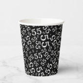 55e verjaardag Random Number Pattern Black/White 5 Papieren Bekers (Links)