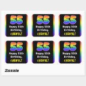 55e verjaardag: Regenboogspectrum # 55, Aangepaste Vierkante Sticker (Vel)