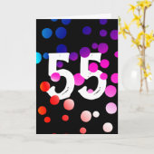 55e verjaardag RegenboogStippen op zwart Kaart (Gele Bloem)