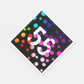 55e verjaardag RegenboogStippen op zwart Servet (Hoek)