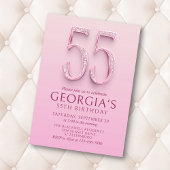 55e verjaardag Roze diamanten Kaart