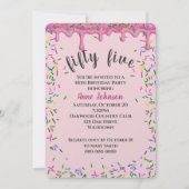 55e verjaardag roze ijsjes en strooisel kaart (Voorkant)