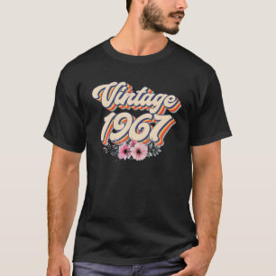 55e verjaardag S Vrouwen 1967 Floral 55 jaar T-shirt