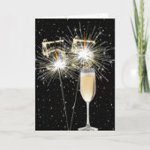 55e verjaardag Sparklers met witte wijn Kaart (Voorkant)