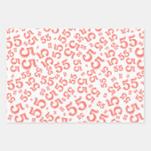 55e verjaardag Steenkool/White Random Number Patte Inpakpapier Vel (Voorkant 2)
