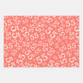 55e verjaardag Steenkool/White Random Number Patte Inpakpapier Vel (Voorkant)