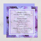 55e verjaardag Uitnodiging Paarse hortensia's (Voorkant / Achterkant)