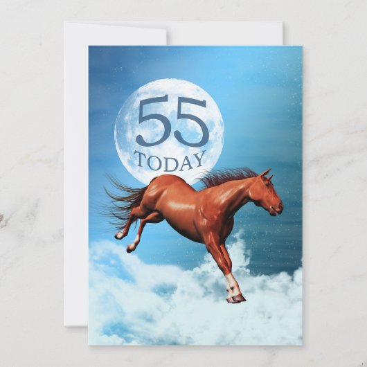 55e verjaardag Uitnodiging Spirit-paard (Voorkant)