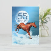 55e verjaardag Uitnodiging Spirit-paard (Staand voorkant)