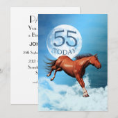 55e verjaardag Uitnodiging Spirit-paard (Voorkant / Achterkant)
