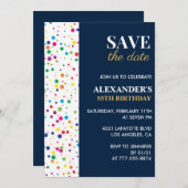 55e verjaardag uitnodigingen Save the date Confett (Voorkant / Achterkant)