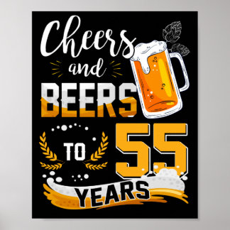55e verjaardag van de kaasmakerij en bier tot 55 j poster