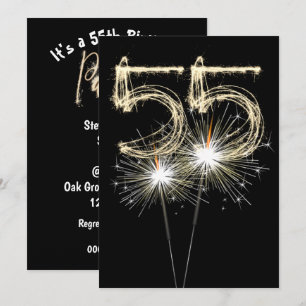 55e verjaardag van de Sparkler Kaart
