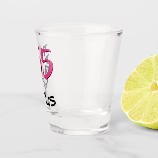 55e verjaardag van de viering van het meisje roze shot glas (Rechts)