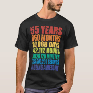 55e verjaardag van Mannen en vrouwen 55 jaar oud T-shirt
