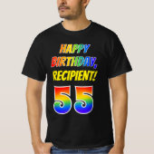 55e verjaardag — Vet, Leuk, Regenboog 55, Aangepas T-shirt (Voorkant)