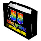 55e verjaardag: Vet, Vun, Eenvoudig, Regenboog 55 Groot Cadeauzakje (Achterkant Gekanteld)