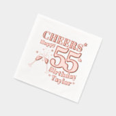 55e verjaardag viert champagneglazen folie servetten (Links)