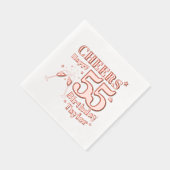 55e verjaardag viert champagneglazen folie servetten (Rechts)