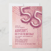 55e verjaardag vrouwen Roos Kaart (Voorkant)