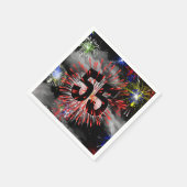 55e verjaardag vuurwerk in wolken luiers servet (Hoek)