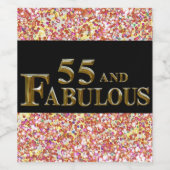 55e verjaardag wijn etiket (Enkel label)