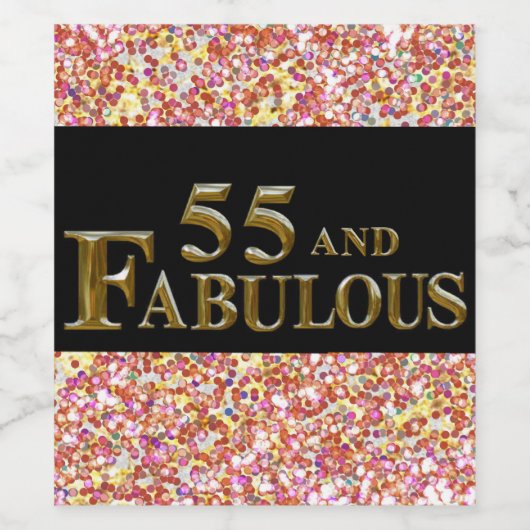 55e verjaardag wijn etiket (Enkel label)