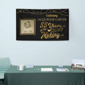 55e verjaardag zwart en goud foto spandoek (Beurs)