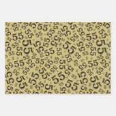 55e verjaardag zwart/Gold Random Number Patroon 55 Inpakpapier Vel (Voorkant 2)