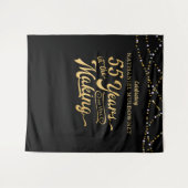 55e verjaardag zwart goud foto op achtergrond wandkleed (Voorkant (horizontaal))