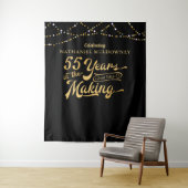 55e verjaardag zwart goud foto op achtergrond wandkleed (In situ)