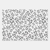55e verjaardag zwart/wit Random Number Pattern 55 Inpakpapier Vel (Voorkant 2)