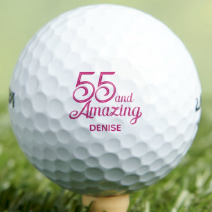 55e verjaardagscadeau Leuke Roze Aangepaste Naam Golfballen