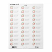 55e verjaardagsfeest bloemendecor retouradreslabel etiket (Full Sheet)