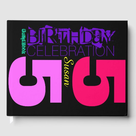 55e Verjaardagsfeest POP Aangepaste Gast Boek (Voorkant)