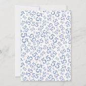 55e verjaardagsfeestje, blauw/wit nummerpatroon kaart (Achterkant)