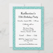 55e verjaardagsfeestje, Blauwgroen/wit nummerpatro Kaart (Voorkant)