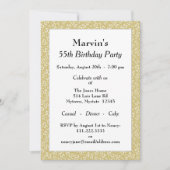 55e verjaardagsfeestje, goud/wit cijferpatroon kaart (Voorkant)