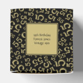 55e verjaardagsfeestje Goud/Zwart Nummerpatroon Bedankdoosjes (Bovenkant)