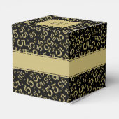 55e verjaardagsfeestje Goud/Zwart Nummerpatroon Bedankdoosjes (Achterkant)