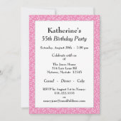 55e verjaardagsfeestje, roze/wit nummerpatroon kaart (Voorkant)