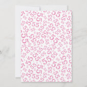 55e verjaardagsfeestje, roze/wit nummerpatroon kaart (Achterkant)