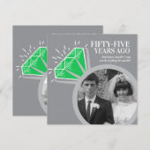 55e verjaardagsfeestje smaragden ring twee foto's kaart (Voorkant / Achterkant)