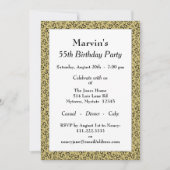 55e verjaardagsfeestje, zwart/gouden nummerpatroon kaart (Voorkant)