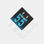 55e verjaardagskaartje met oogballen servetten (Hoek)