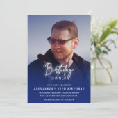 55e verjaardagsuitnodiging Verjaardagsdiner Foto M Kaart (Staand voorkant)
