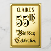55e verpartijfeest — Elegant script + aangepaste n Folie Uitnodiging (Voorkant)