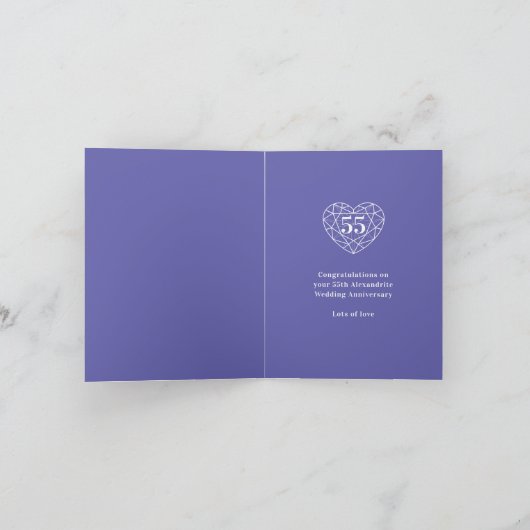 55ste huwelijksjubileum 55 jaar liefde kaart (Binnen)