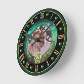 55ste huwelijksjubileum FOTOCADEAU Smaragdgroen Ronde Klok (Hoek)