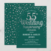 55ste trouwdag - Groen & Zilver Kaart (Voorkant / Achterkant)